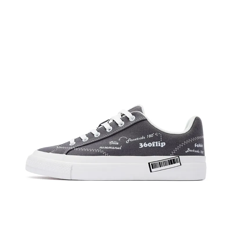 PONY Winner Wrapping Anti Slip Shock Absorbing And Wear Resistant Low Top Skateboard Shoes Unisex Gray-0
