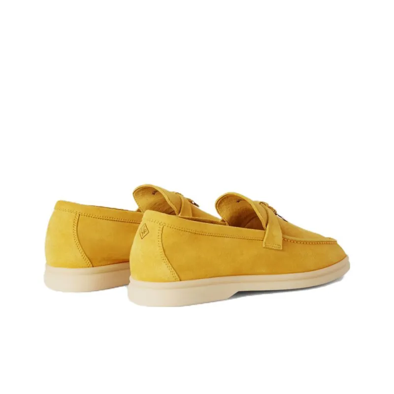 Loro Piana Summer Charms Walk Loafers Women's Yellow-3