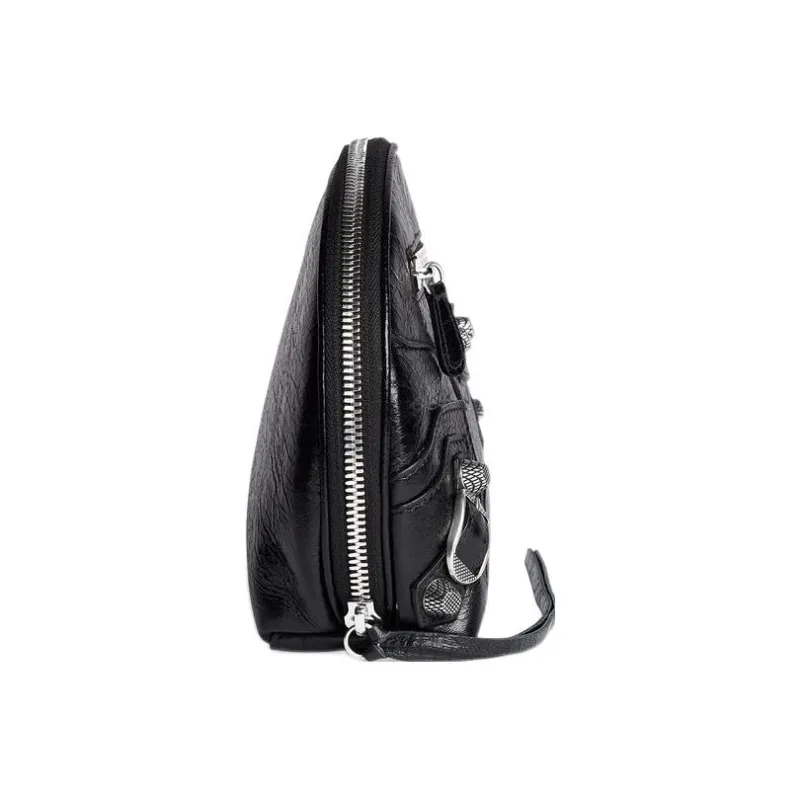 Balenciaga Le Cagole Fine-Grained Sheepskin Makeup Bag Small Size Women's Black-1