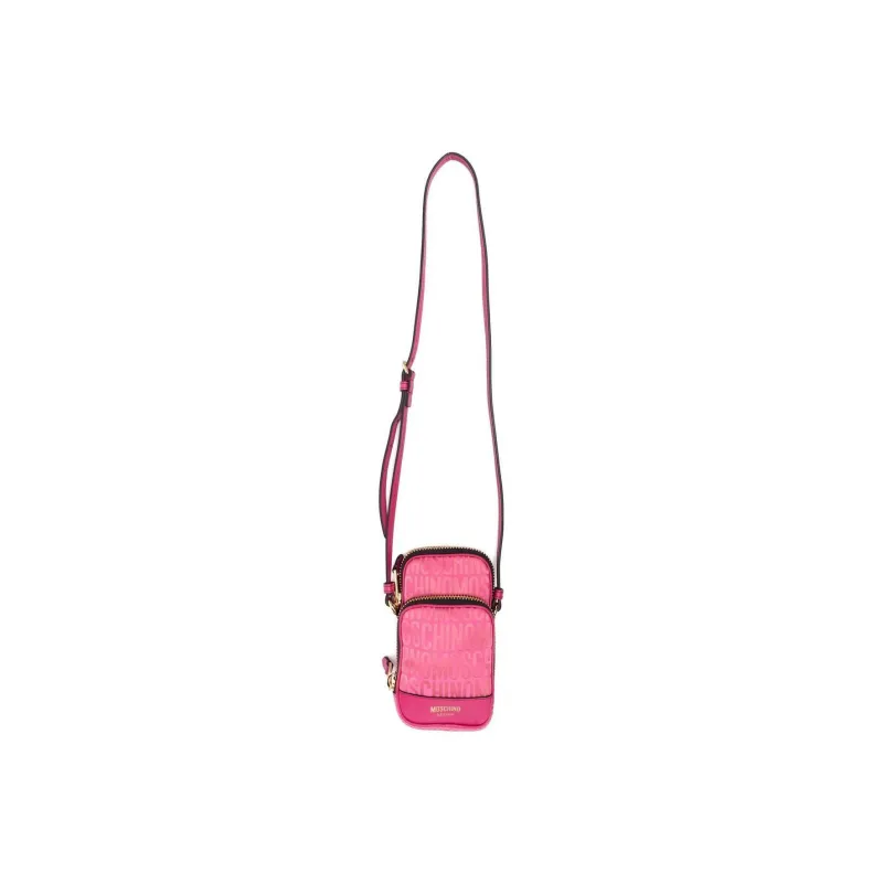 MOSCHINO Cotton And Polyester Blend One Shoulder Crossbody Cell Phone Pouch Women's Pink-1