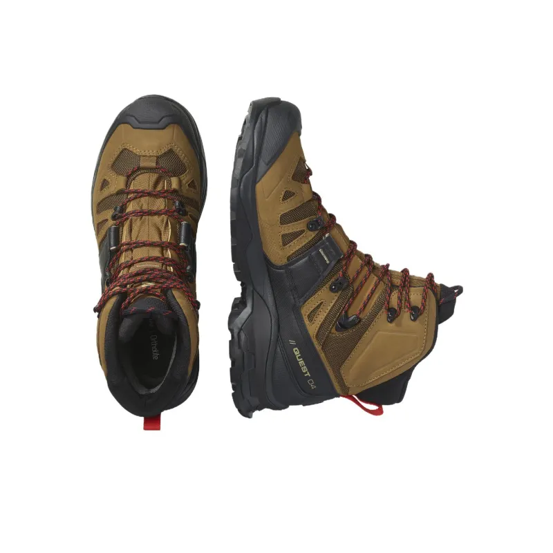 SALOMON XT Quest 4 Slip Resistant Waterproof High Top Outdoor Shoes Men's Brown-3