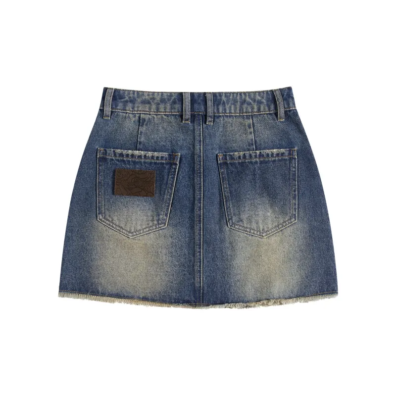 I'M ONE Denim Short Skirts Women's Vintage Denim Blue-1