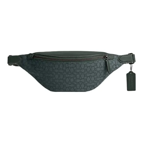 COACH Charter Jacquard With Calfskin Shoulder Bag Crossbody Bag Sling Bag Fanny Pack Large Size Men's Green