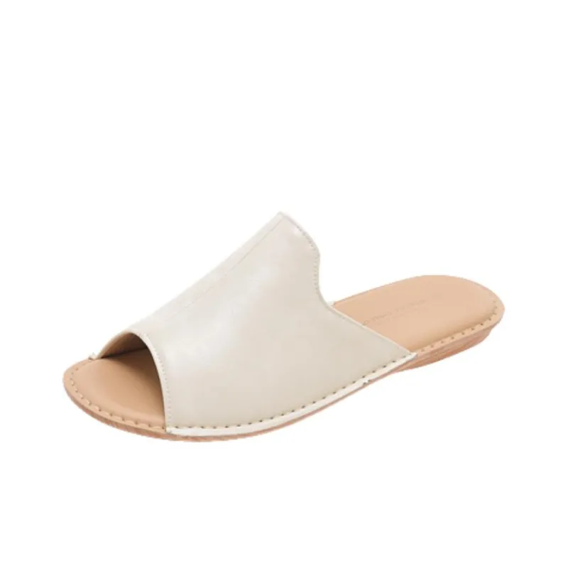 PANSY Slide Slippers Women's Camel Yellow/Ivory/Burgundy-2