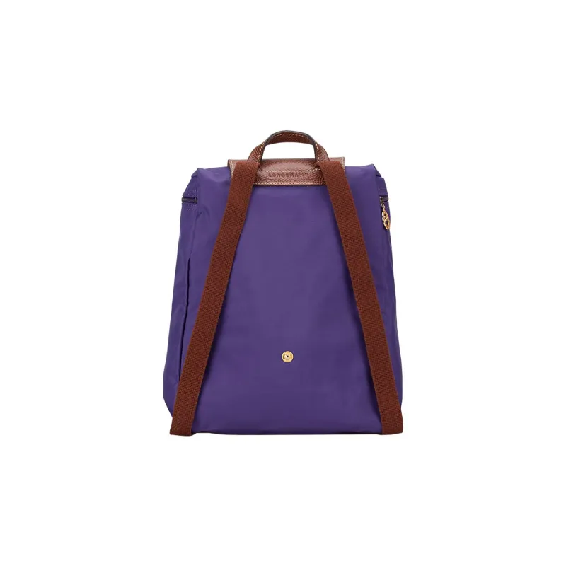LONGCHAMP Canvas With Leather Backpack Large Size Women's Purple-3