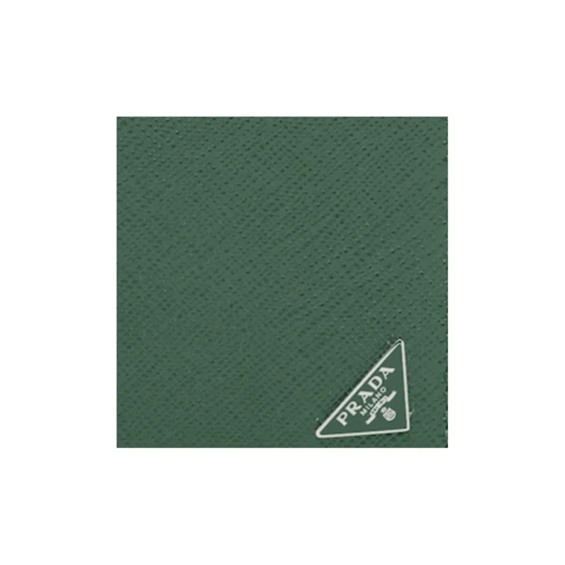 PRADA Leather Card Holder Men's Emerald Green-3