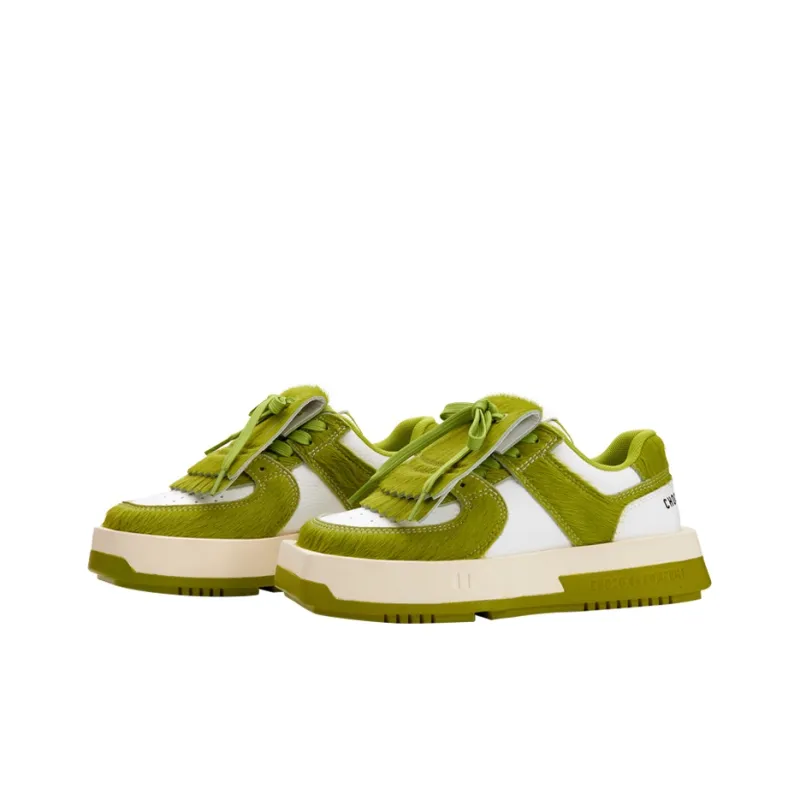 CHOCO CONCERT Slip Resistant Balance Height Increasing Low Top Stylish Skateboarding Shoes Unisex Fruit Green-3