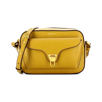 COCCINELLE Grain Leather Camera Bag, Shoulder Bag, Crossbody Bag Small Size Women's Yellow