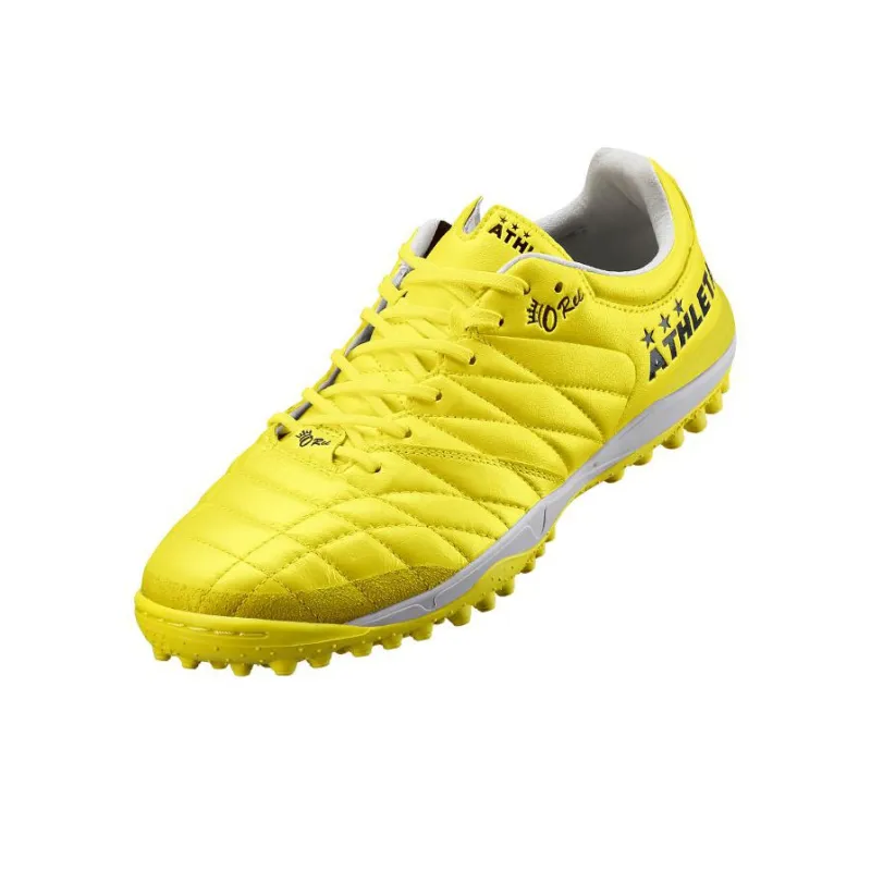 ATHLETA TF Rubber Broken Studs Wear resistant And Lightweight Soccer Shoes Men's Yellow-0