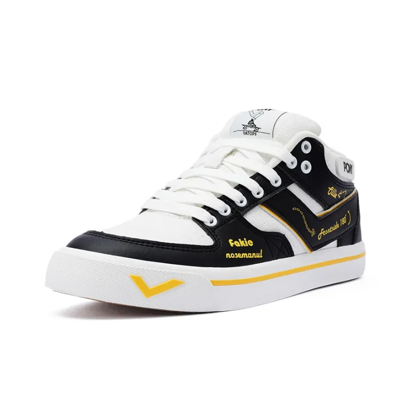 PONY Atop Slip Resistant Cushioning Coverage Low Top Skateboard Shoes Unisex Black White-1