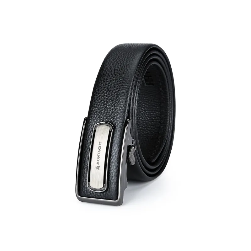 Montagut Automatic Buckle Youth Business Casual High End Top Grain Cow Leather Belts Men's Width 3.5CM-0
