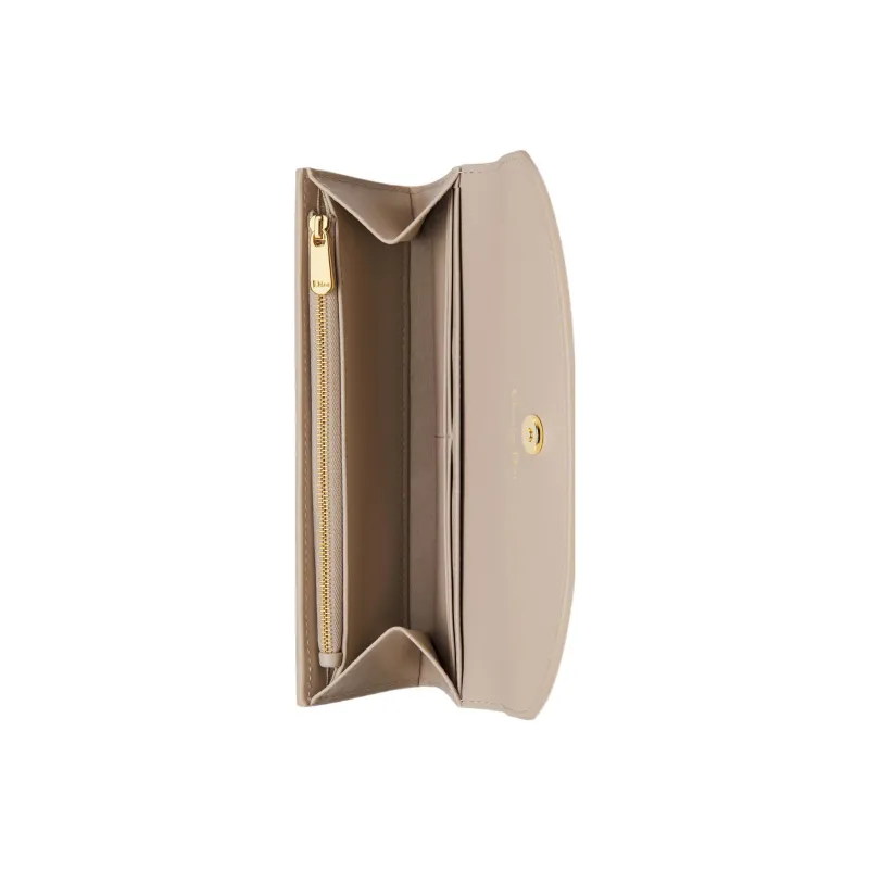 DIOR 30 Montaigne Calfskin Wallet Women's Pink Beige-3