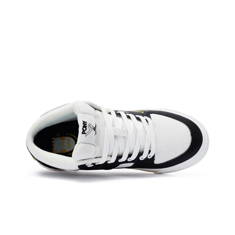 PONY Atop Slip Resistant Cushioning Coverage Low Top Skateboard Shoes Unisex Black White-2