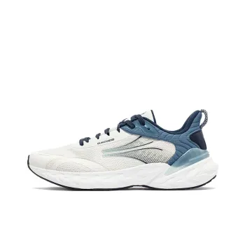 361° Popping Foam 3 Cushioning Anti Slip And Wear Resistant Low Top Running Shoes Men's White Blue