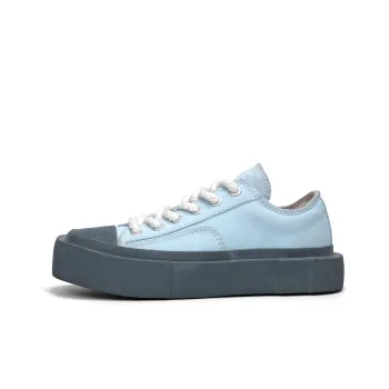 CROOKED CARD Low Top Canvas Shoes Unisex Sky Blue