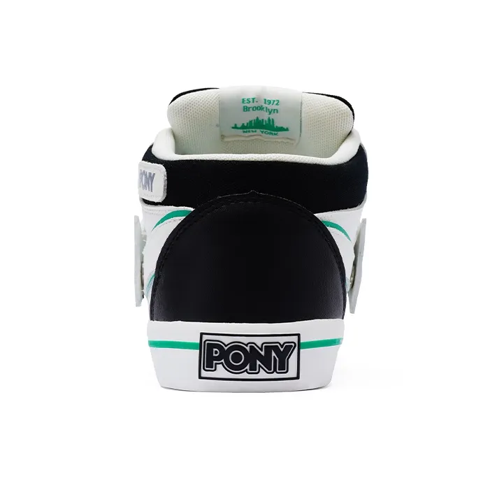 PONY Atop Anti Slip Wear Resistant Low Top Skateboard Shoes Unisex Black White-3