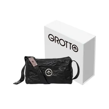 GROTTO Sheepskin Black Stone Bag Shoulder Bag Crossbody Bag Medium Size Unisex Black
