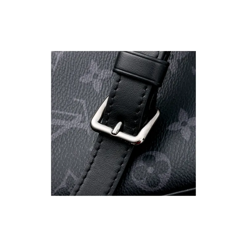 LOUIS VUITTON Danube Coated Canvas Shoulder Bag Crossbody Bag Regular Men's Black-5