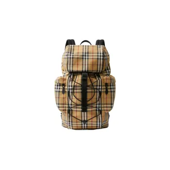 Burberry Calfskin Trim Backpack Men's Beige