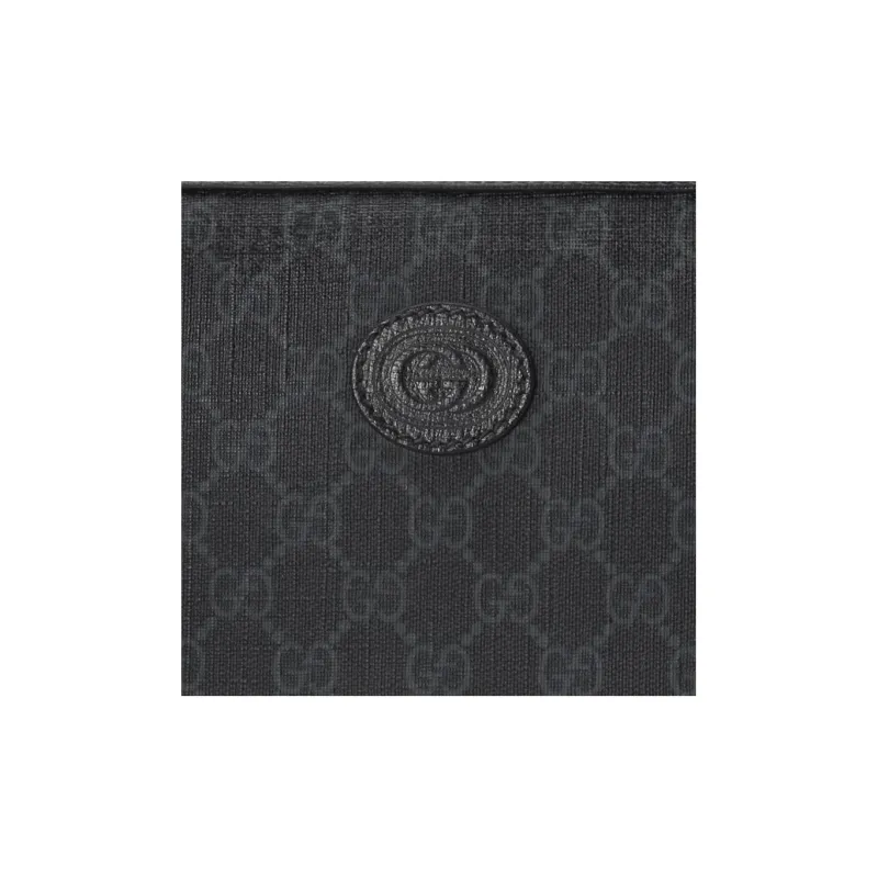 GUCCI Canvas With Leather Canvas Bag Messenger Bag Shoulder Bag Crossbody Bag Men's Black-8