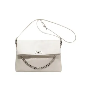 JANE KLAIN PU Messenger Bag Shoulder Bag Crossbody Bag Large Size Women's White/Silver