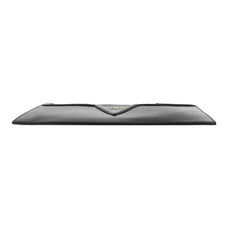 VERSACE Leather Clutch Regular Men's Black-4