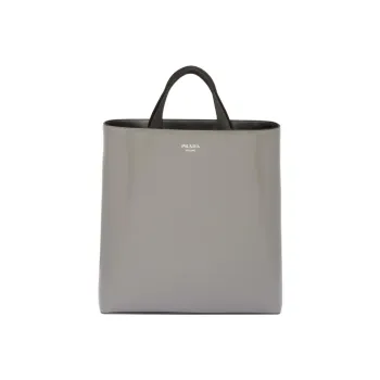 PRADA Leather Tote Bag Shopping Bag Handbag Regular Men's Marble Gray