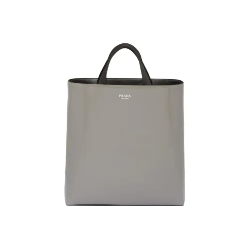 PRADA Leather Tote Bag Shopping Bag Handbag Regular Men's Marble Gray
