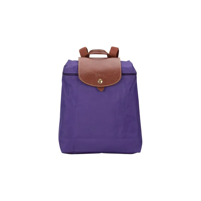 LONGCHAMP Canvas With Leather Backpack Large Size Women's Purple-0
