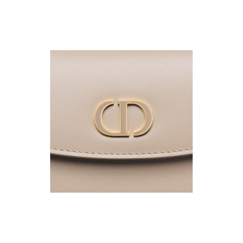 DIOR 30 Montaigne Calfskin Wallet Women's Pink Beige-4