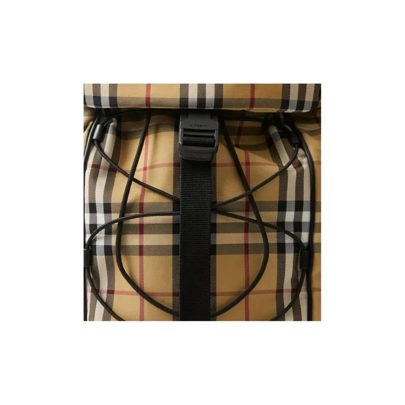 Burberry Calfskin Trim Backpack Men's Beige-4