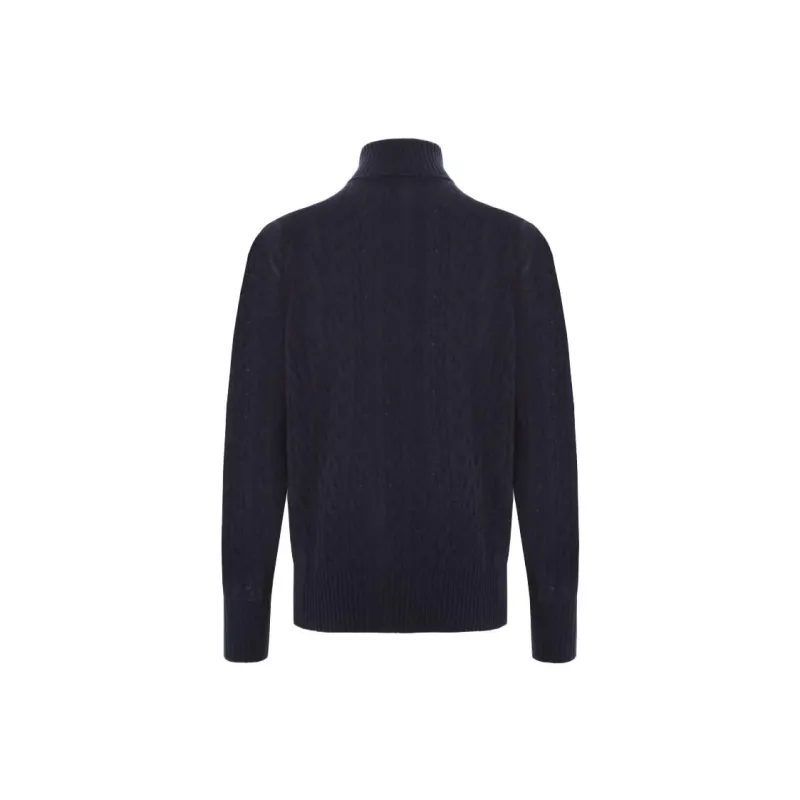 ETRO Logo Embroidered Roll Neck Cable Knitted Jumper-1