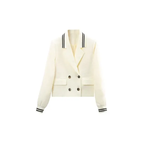 A paradise for awakening Cropped Coats Women's Off White