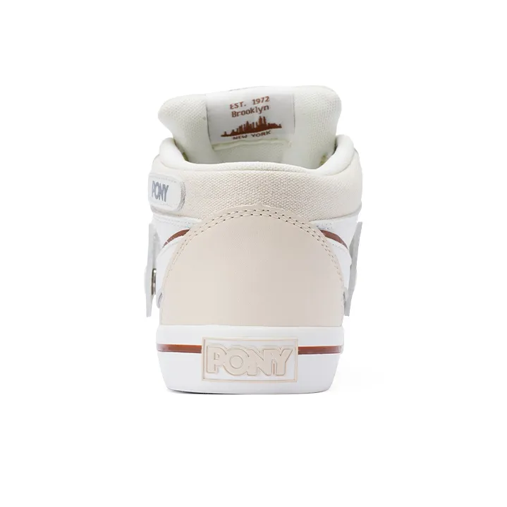 PONY Atop Wrapping Anti Slip Shock Absorbing And Wear Resistant Low Top Skateboard Shoes Unisex Ecru-3