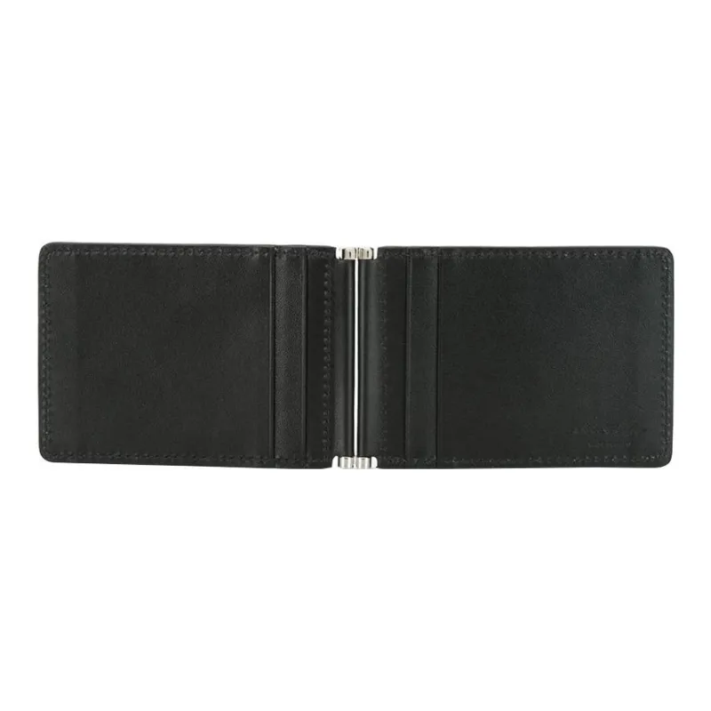 FERRAGAMO Cow Leather Money Clip Card Holder Men's Black-2