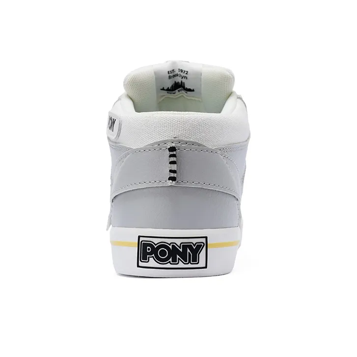 PONY Atop Durable Breathable Low Top Skateboard Shoes Men's White Gray-3