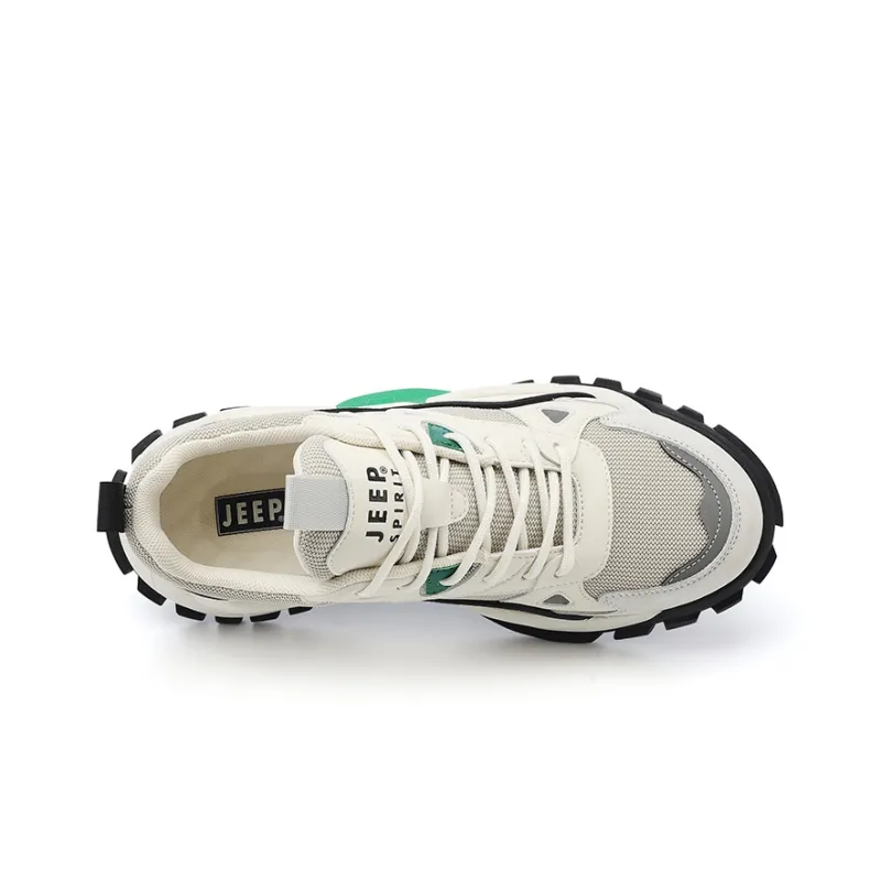 JEEP SPIRIT Cushioning Anti-Slip Wear-Resistant Breathable Height Increasing Low-Top Casual Shoes Men's Light Sandy-3