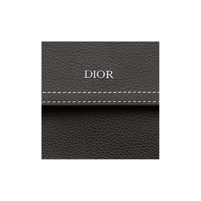 DIOR Saddle Grained Calfskin Backpack Men's Black-4