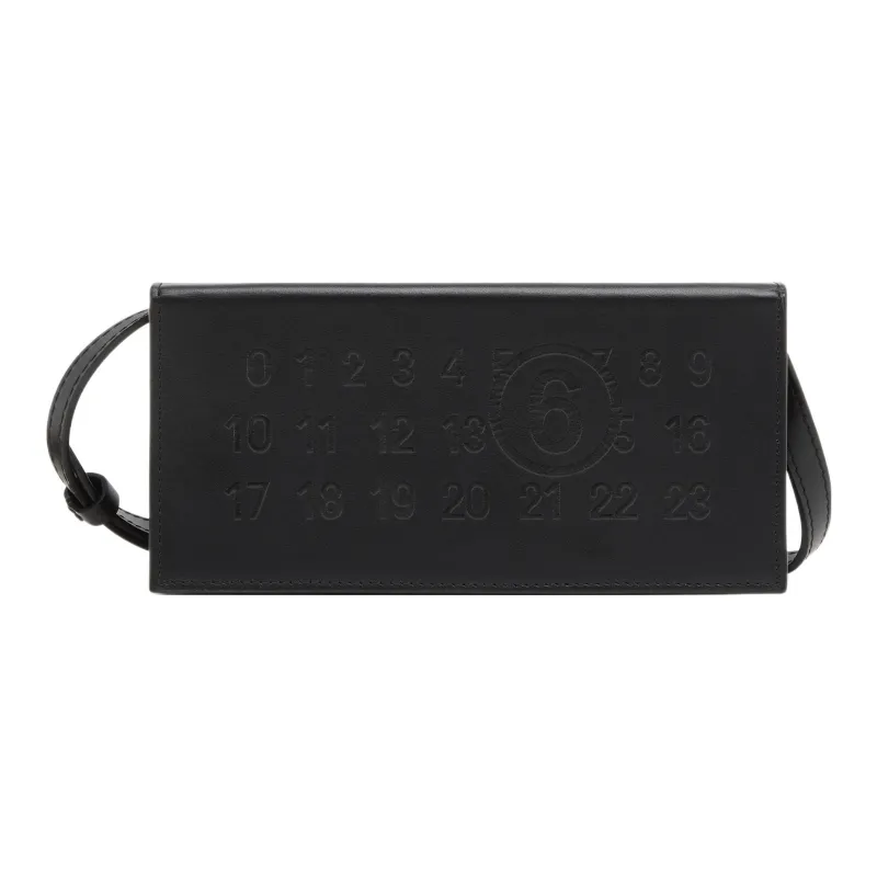 MM6 Maison Margiela Calfskin Crossbody Bag, Shoulder Bag Mini Women's Black-0