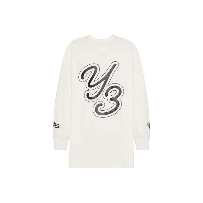 Y 3 Gfx L/S Logo flocked T shirt-1