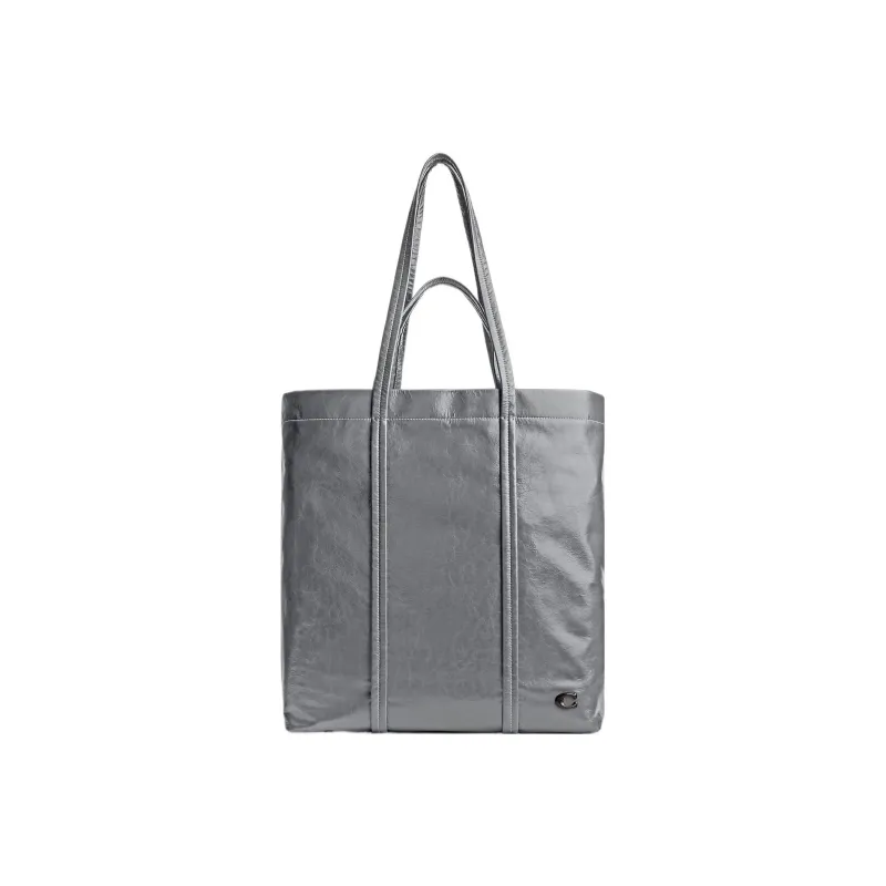 COACH Leather Tote Bag Shopping Bag Handbag Shoulder Bag Large Size Men's Gray-0