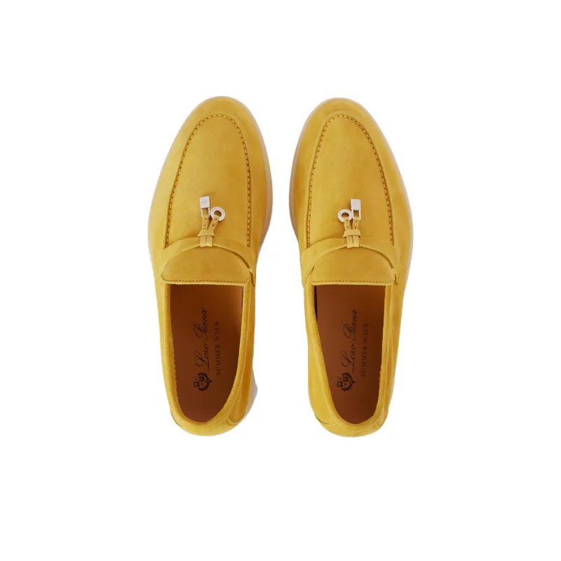 Loro Piana Summer Charms Walk Loafers Women's Yellow-4