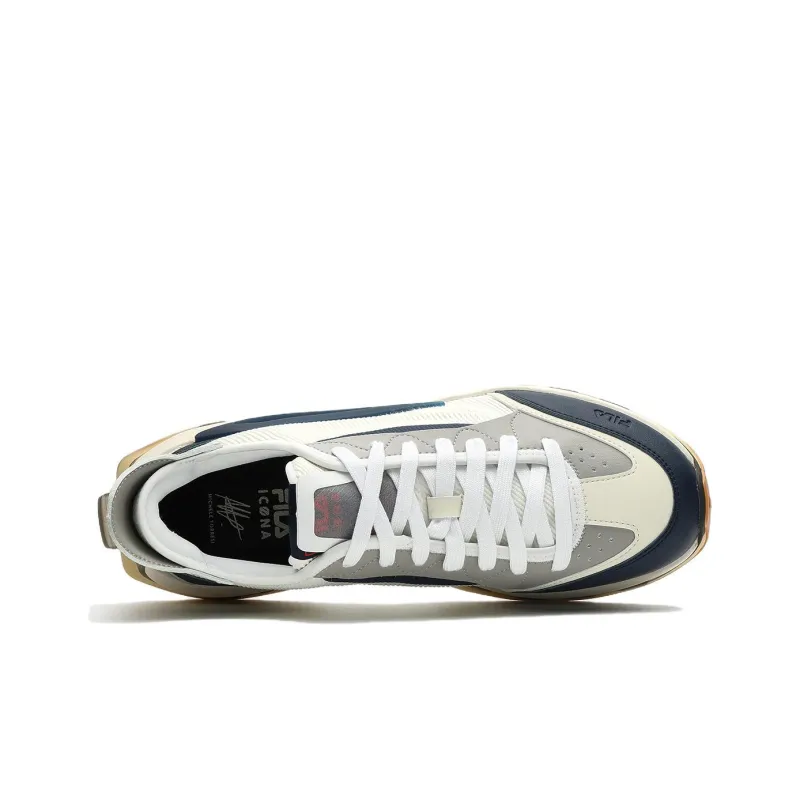 FILA KM Slip-Resistant Low-Top Casual Shoes Men's Antique White Color-2