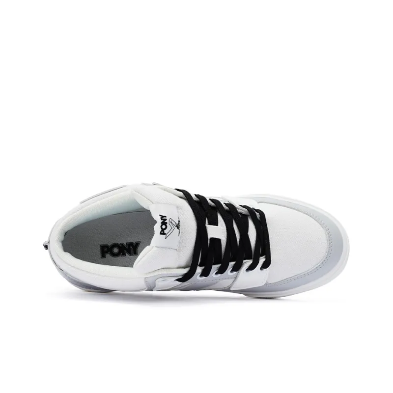 PONY Atop Durable Breathable Low Top Skateboard Shoes Men's White Gray-2