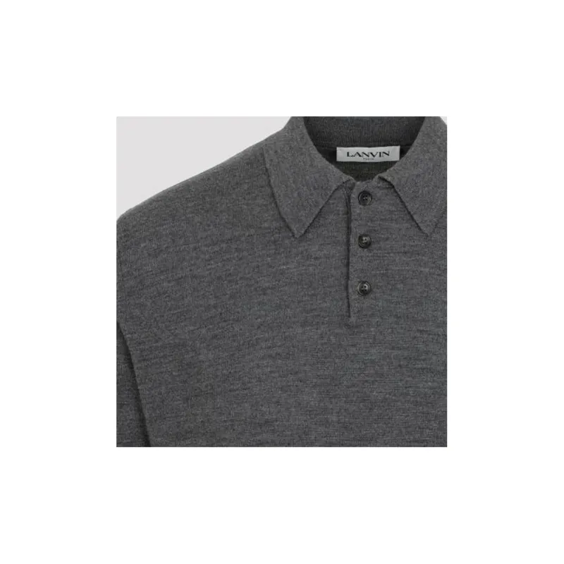Lanvin Polo Shirts Men Dark Gray-3