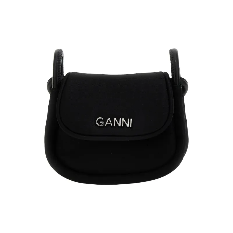 GANNI Nylon Shoulder Bag Crossbody Bag Women's Black-0