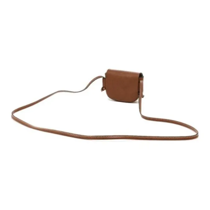 LONGCHAMP Cow Leather Shoulder Bag, Crossbody Bag, Coin Purse Regular Women's Brown-4