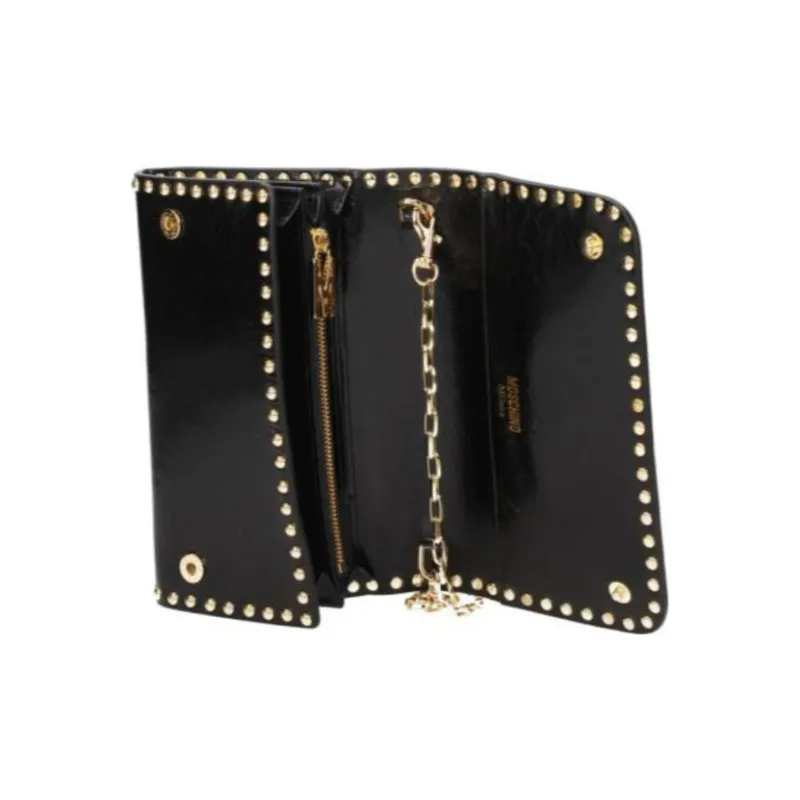 MOSCHINO Leather Shoulder Bag Women's Black-2