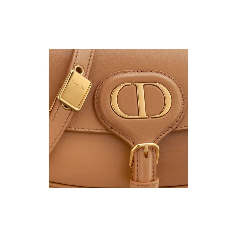 DIOR Bobby Smooth Finish Cow Leather Crescent Bag One Shoulder Handbag Crossbody Bag Women's Deep Nude/Caramel-4