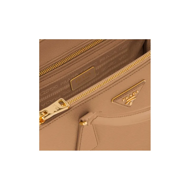 PRADA Galleria Killer Bag Leather Shoulder Bag Crossbody Bag Handbag Medium Size Women's Caramel Brown-3